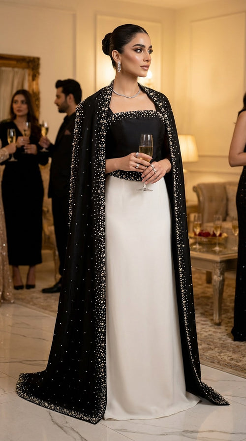 Allechant Drape Black n White