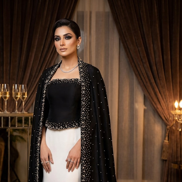 Allechant Drape Black n White